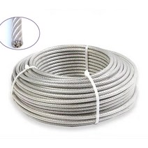 304 스테인레스 스틸 PVC 코팅 와이어 로프 7x7 유연한 케이블 빨랫줄 0.8mm 1mm 1.2mm-5mm 소프트 케이블, 03 1.2mm-10meter