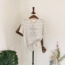 시그널러브 여성용 리레나 레터링 린넨 반팔 티셔츠 4col JD411
