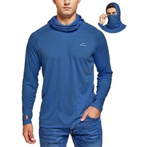 Willit 남성용 자외선 차단 후디 UPF 50 낚시 하이킹 셔츠 긴팔 SPF UV 가벼운 페이스 마스크 포함 Large [미국 직배송]