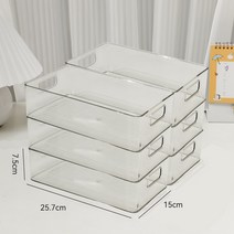 탁상겸용 수납함 대용량 코스메틱 마스크팩 투명 아크릴로 정리함 학생문구 박스에 넣는 고문, T04-6 개별 복장 투명 핸드캐리 레이어드