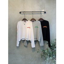 씨샵인더룸 / 에렌 소매 스마일 프린팅 언발란스 크롭티셔츠 3color