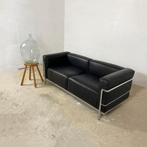 이탈리아 디자이너 르 코르뷔지에 모던 가죽 소파 럭셔리 블랙 3인 쇼파, 이중 내마모성
