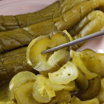 [프레시멘토] 국내산 오이로 만든 아삭하고 새콤한 슬라이스 오이지 1kg, 1Ea