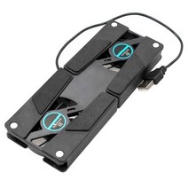 노트북 데스크 지원 듀얼 냉각 팬 노트북 컴퓨터 스탠드 접이식 USB 랙 홀더 블랙 신규, 협력사, 1