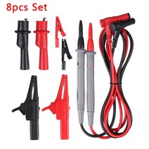 8Pcs 1000V 10A 프로브 테스트 리드 핀 키트 Fluke 클램프 악어 클립 디지털 멀티 미터 케이블 니들 팁 테스터