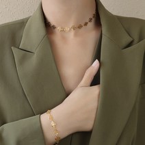 The Jewelry of luxury 18K 여성 꽃무늬 목걸이 팔찌 세트