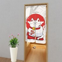 창문수리용품 럭키 고양이 일본식 도어 커튼 거실 출입구 반걸이 션 린넨 주방 레스토랑 노렌, 55x90cm, 08 CLX00193_01 55x90cm