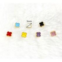 5mm 인형 네잎 클로버단추 50개 육일돌 브라이스 파올라레이나 미니 인형옷 부자재, 1.혼합랜덤
