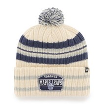 47브랜드 TORONTO 메이플 리프 혼 패치 커프 니트 방울 털 모자