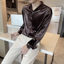 골드 벨벳 가을 산들바람 클래식 남자 긴 소매 건달카리스마 가볍게 사치한 발 형 스승 와이셔츠 2513702796