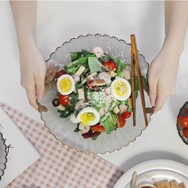 샐러드보울 유리 샐러드볼 볼 요거트 플레이트 23cm, 23cm 접시