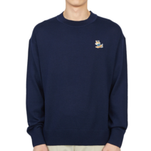 메종키츠네 럭스보이 드레스드 폭스 패치 KM00503KT1036 P480 남자 울 니트 릴렉스핏