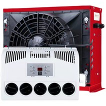12V 24V 무시동 에어컨 냉방 화물차 에어콘 천장형, 레드/24V/벽부형