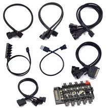 쿨러 PWM 4핀 분배 연장 케이블/팬쿨러 3핀/팬허브/슬리빙/메쉬타입/PWM 4핀 확장/USB PWM/IDE PWM 4핀 확장/쿨러 케이블, DPS12(IDE PWM 3분배)