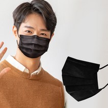 에어에이드 평면형 컬러마스크, 50매입, 2개, 블랙