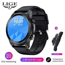 운동시계 스마트 워치 ECG PPG Smart Watch For Men 5.1 Bluetooth Calls IP68 Waterproof Full Touch Scr, 03 Black ECG Strap