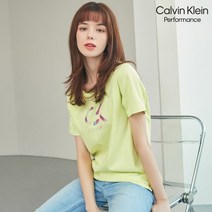[CKP] 캘빈클라인 퍼포먼스 로고 프린트 반팔티셔츠 여성 라임