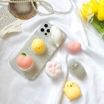 특이한 동물 캐릭터 모찌 말랑이 그립톡 스마트톡, 냥이발바닥, 1개