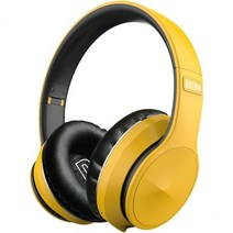 KOMPSEN 성인용 소음 차단 헤드폰 무선 블루투스 편안한 오버이어 마이크가 있는 접이식 핸드폰 PC용 깊은 저음 온라인 수업 게임 사무실 홈 여행-노란색, Yellow