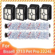 Bissell 크로스웨이브 예비 부품 무선 2582N 헤파 필터 롤러 메인 브러시 1713 1785 1866 1934 1926 애완, 세트 4