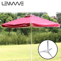 Lenwave 2중 사각 파라솔+받침대 세트, 파라솔+받침대_와인