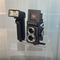 클레식 빈티지 카메라 모형 스튜디오 소품 장식품 롤라이플렉스, 카메라 모델 + 실제 플래시 풀 세트