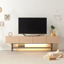 2000 LED조명 거실 티비 장식장 24평 서랍 tv장 하부장 다용도 텔레비젼, 화이트