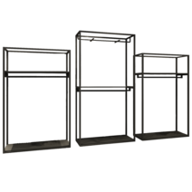 정리대 수납 스탠드 옷걸이 옷장 옷가게 행거 선반, c 3종 세트 전체 길이 3m