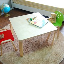 토리 원목 유아 오리지널의자 정사각 책상세트 2-7세, 유아 정사각 내추럴 책상 / 오리지널의자 내추럴 2개