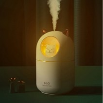 야옹이 가습기 애완 고양이 300ml 대용량 미니가습기 USB 가습기 무드등 필터 5개포함 KC인증 대량구매, 핑크