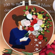 101도 프랑스자수 DIY 패키지세트 초보자용 묶음, HS44(자수틀20cm)