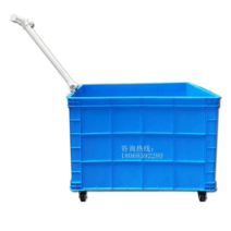 농산물 카트 운반 박스 구루마 적재함 바스켓 이사, 길이 59 폭 48 높이 42 PU휠 당김막대