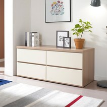 [데코라인] 리베 속깊은 2단 와이드 서랍장, 색상:네추럴아이보리