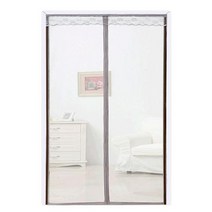 SKANDSALO 출입구 붙이는 모기장 방충망 방 문 창문 자석 자동 방충 커튼 문발 바란스 부착, 220x240+커피+라이트그레이퓨어샤인