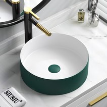건식 탑볼 세면대 욕실 세면볼 원형 카운터 미용실 미니 새면대, 361x361x115 세면대 수전포함