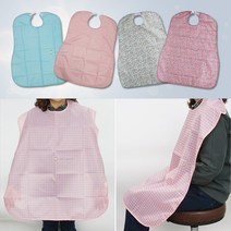 에이프런 환자용 앞치마 식사용에이프런 간병용품 방수커버 환자용턱받이 식사턱받이 어르신식사턱받이, D타입(매화핑크), 1개
