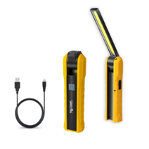 WARSUN 쌍광원 LED 작업등 각도조절 자석 충전 랜턴, 기본