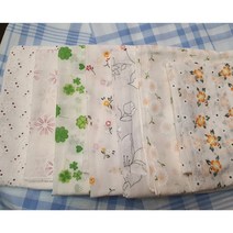 [손수건완제품 25가지]한겹거즈 면 발포나염거즈 아사 광목손수건 염색 연습용 거즈손수건