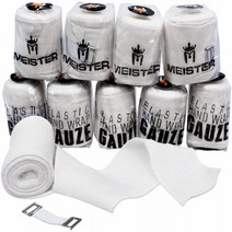10 Pack White Meister Elastic Gauze Hand Wraps for Boxing MMA - Mexican Style - White - 10 Pack, 1
