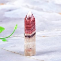 1pc 천연 크리스탈 rhodochrosite 석영 포인트 치유 돌 육각 프리즘 오벨리스크 지팡이 치료 돌 diy 선물 홈 장식, 60-70mm, 로도크로사이트