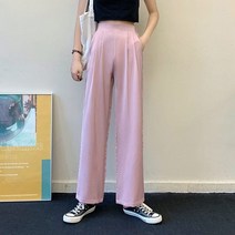 바보사랑 겟잇미 캐주얼 여름 일자핏 핀턱 와이드 팬츠 .겟잇미
