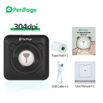 핸드폰 휴대용 사진인화기 peripage 열전사 블루투스 프린터 304dpi Thermal picture photo label mini printer for android a6, a6 304 블랙, 씨엔