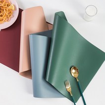 수저 가죽 깔개 테이블보 받침대 덮개 테이블 세트 식탁보 책상 매트 미니 식탁, 오렌지