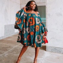 통통녀원피스 44사이즈 상견례 옷차림 폴리에스테르 아프리카 여성용 플라워 프린트 슬래시 넥 오프 숄더 백리스 데일리 이브닝 파티 드레스
