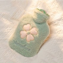 전신거울 5001000ml 플란넬 뜨거운 물병 손 따뜻한 겨울 귀여운 카와이 물병 여자 휴대용 허리 손 침대 따뜻한 병, 500ml 녹색 2