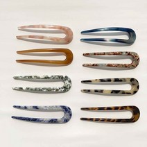 엘로슈 프랑스핀 U자 비녀 셀룰로오스 헤어핀 뒤꽂이 당고머리