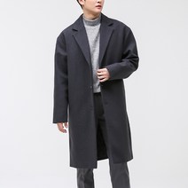 [오버나인] 남자 빅사이즈 오버핏 싱글코트 모직코트