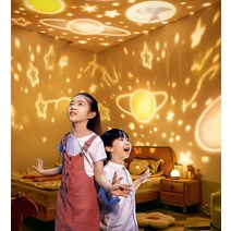 플라네타리움 홈스타 취침등 조명 소형 어린이 오르골 프로젝터 천체 투영기 별자리, 핑크 충전 모델 21 세트 기본