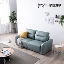 [3만원★즉시할인]장인가구 로번 3인 가죽수납형 소파, 블루그레이