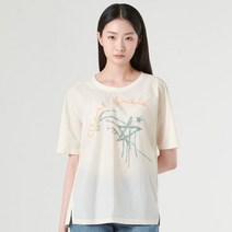 [지센 위비스] [지센] 화보상품) 여성 레터링 자수 반팔 티셔츠 LCTSM428_BE